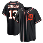 Choea D.Tigers #13 Dillon Dingler Player Black Fashion Out Home Game Stitched Jerseys