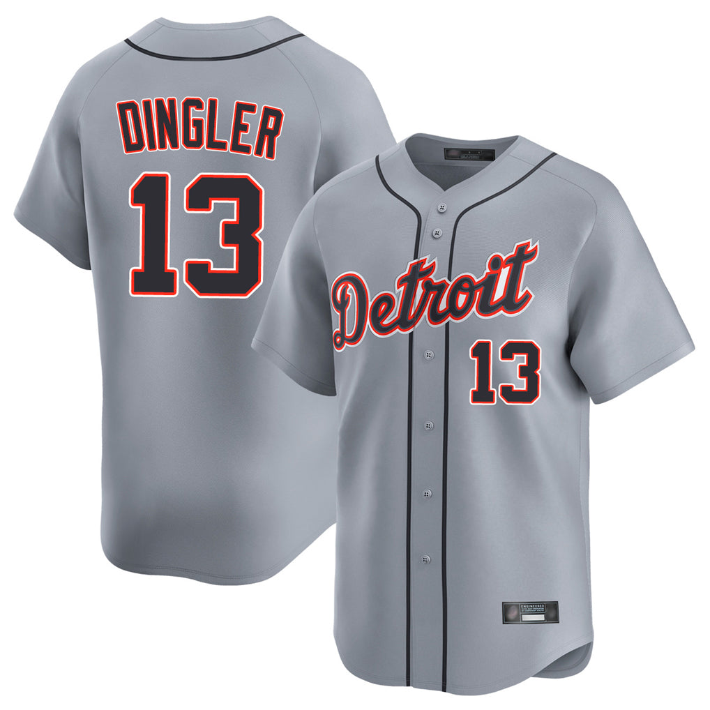 Choea D.Tigers #13 Dillon Dingler Player Gray Home Limited Stitched Jerseys