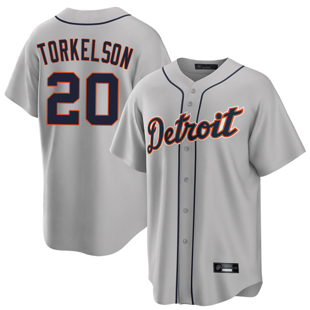 Choea D.Tigers #20 Spencer Torkelson Player Gray Home Game Stitched Jerseys
