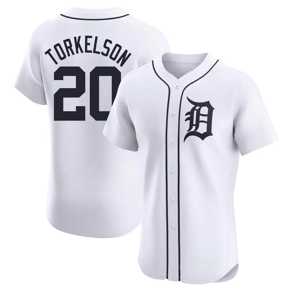 Choea D.Tigers #20 Spencer Torkelson Player White Limited Elite Home Stitched Jerseys