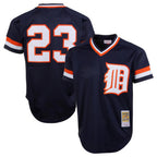 Choea D.Tigers #23 Kirk Gibson Player Mitchell & Ness Navy 1984 Mesh Batting Practice  T-shirt Stitched Jerseys