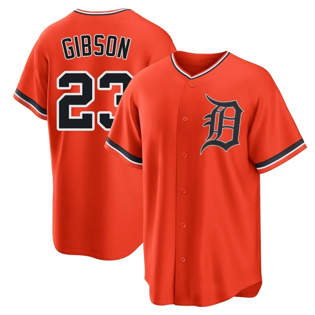 Choea D.Tigers #23 Kirk Gibson Player Orange Home Game Stitched Jerseys