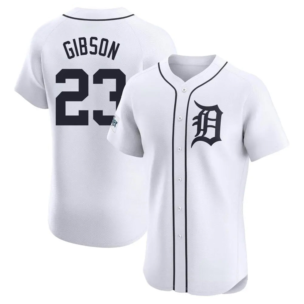 Choea D.Tigers #23 Kirk Gibson Player White Limited Elite Home Stitched Jerseys