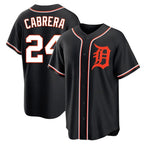Choea D.Tigers #24 Miguel Cabrera Player Black Fashion Out Home Game Stitched Jerseys