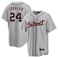 Choea D.Tigers #24 Miguel Cabrera Player Gray Home Game Stitched Jerseys