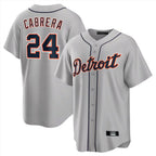 Choea D.Tigers #24 Miguel Cabrera Player Gray Home Game Stitched Jerseys