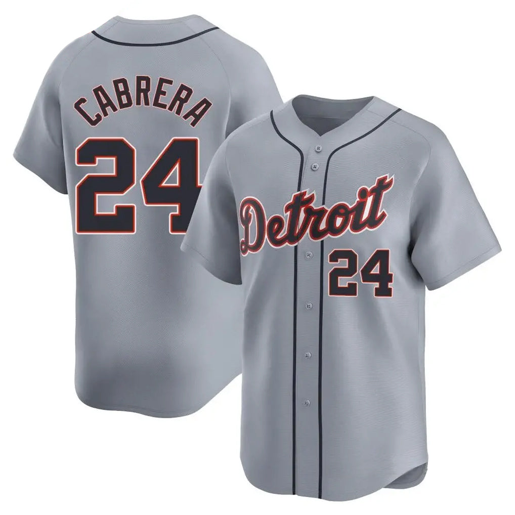 Choea D.Tigers #24 Miguel Cabrera Player Gray Home Limited Stitched Jerseys
