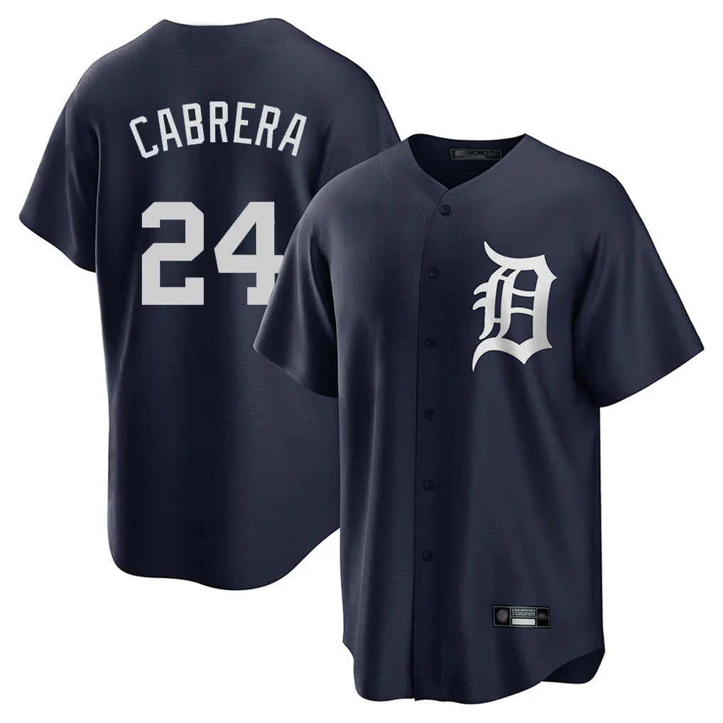 Choea D.Tigers #24 Miguel Cabrera Player Navy Game Home Stitched Jerseys