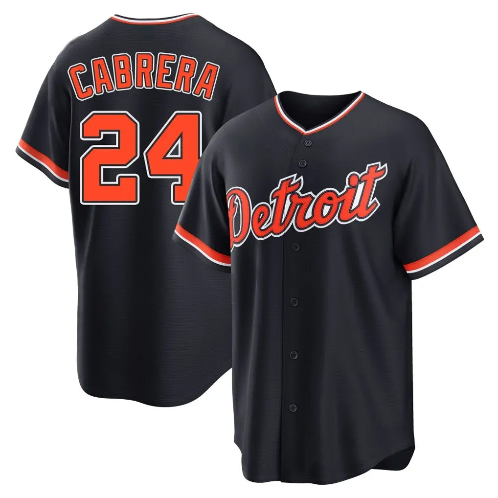 Choea D.Tigers #24 Miguel Cabrera Player Navy Home Game Stitched Jerseys
