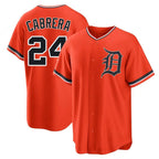 Choea D.Tigers #24 Miguel Cabrera Player Orange Home Game Stitched Jerseys