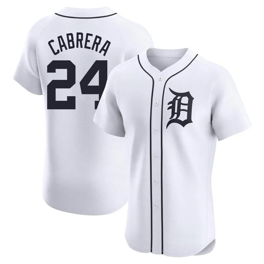 Choea D.Tigers #24 Miguel Cabrera Player White Limited Elite Home Stitched Jerseys