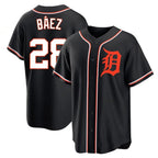 Choea D.Tigers #28 Javier B¡§¡éez Player Black Fashion Out Home Game Stitched Jerseys