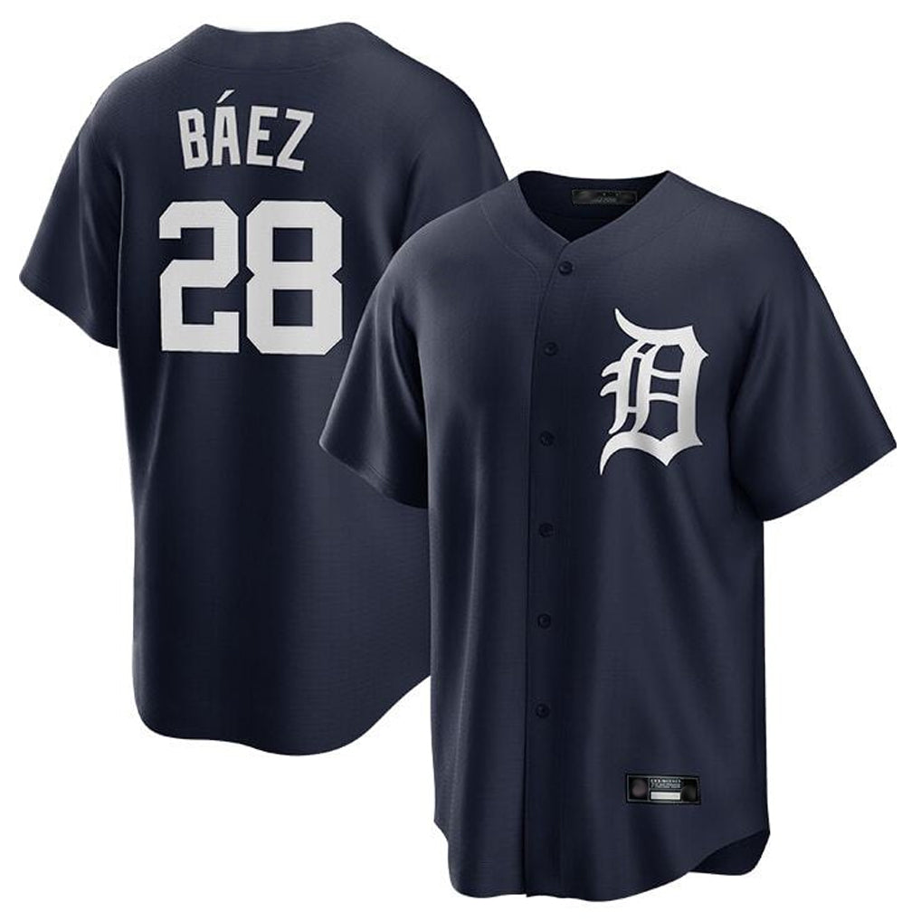 Choea D.Tigers #28 Javier B¡§¡éez Player Navy Game Home Stitched Jerseys