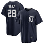 Choea D.Tigers #28 Javier B¡§¡éez Player Navy Game Home Stitched Jerseys