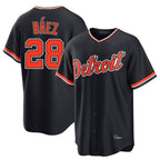 Choea D.Tigers #28 Javier B¡§¡éez Player Navy Home Game Stitched Jerseys