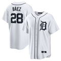 Choea D.Tigers #28 Javier B¡§¡éez Player White Home Game Stitched Jerseys