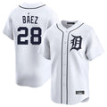 Choea D.Tigers #28 Javier B¡§¡éez Player White Home Limited Stitched Jerseys