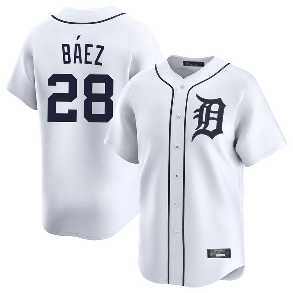 Choea D.Tigers #28 Javier B¡§¡éez Player White Home Limited Stitched Jerseys