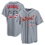 Choea D.Tigers #29 Tarik Skubal Gray USA 250 Fourth of July Road Stadium Jersey