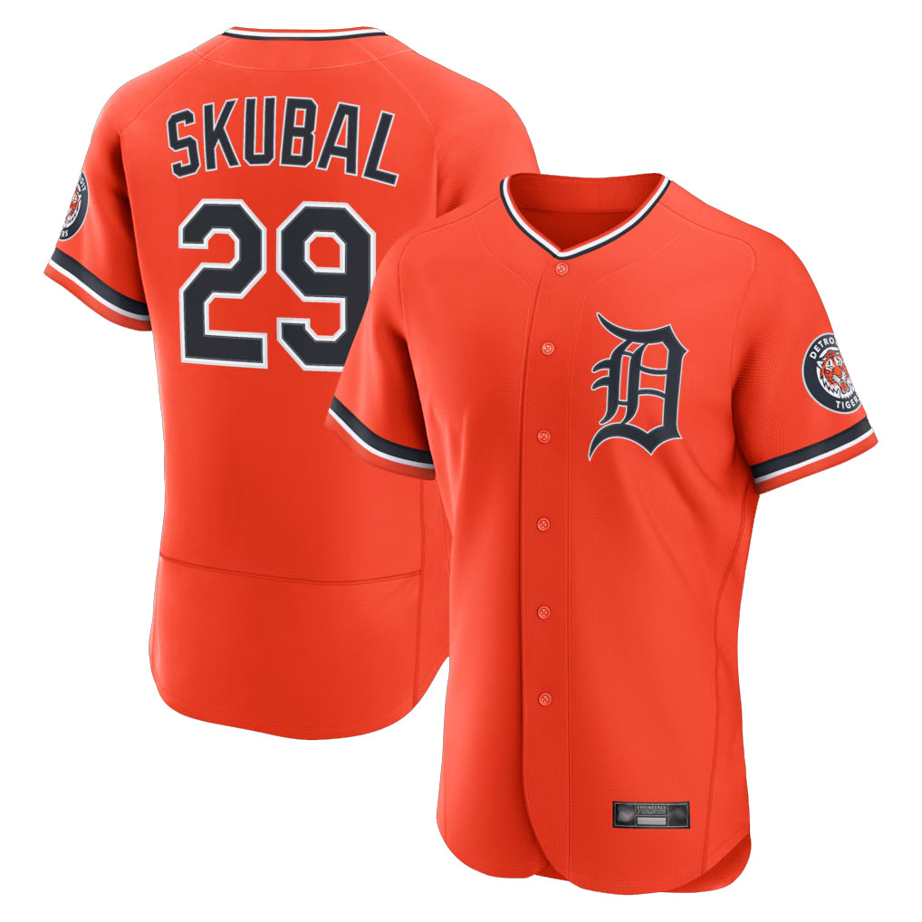 Choea D.Tigers #29 Tarik Skubal Player Orange Limited Elite Home Stitched Jerseys