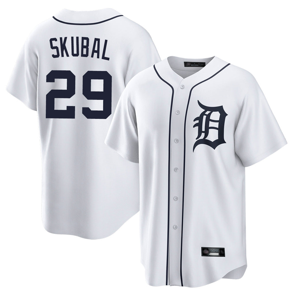 Choea D.Tigers #29 Tarik Skubal Player White Home Game Stitched Jerseys