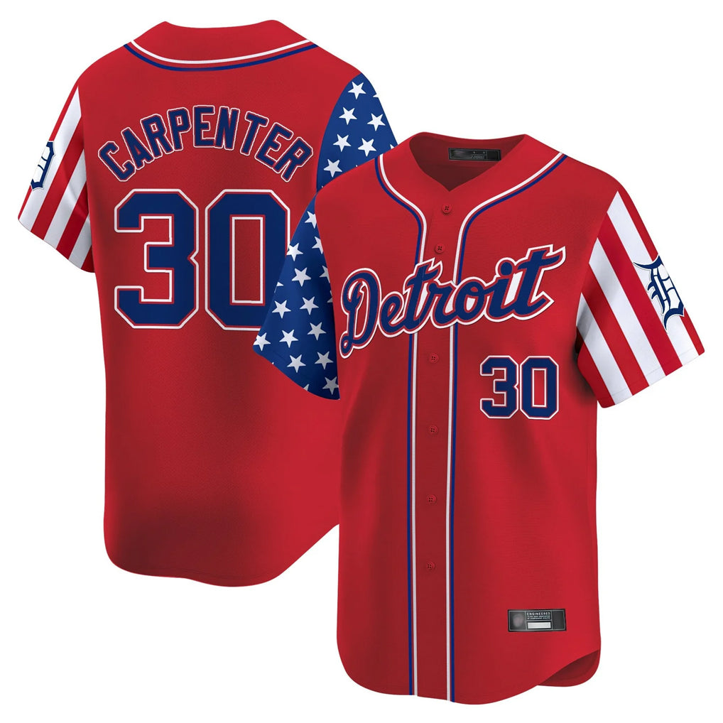 Choea D.Tigers #30 Kerry Carpenter Player Red Independence Day Vapor Premier Limited Stitched Jerseys