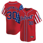 Choea D.Tigers #30 Kerry Carpenter Player Red Independence Day Vapor Premier Limited Stitched Jerseys