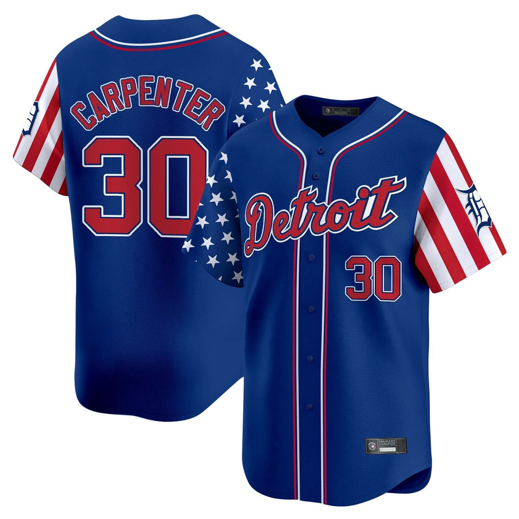 Choea D.Tigers #30 Kerry Carpenter Player Royal Independence Day Vapor Premier Limited Stitched Jerseys