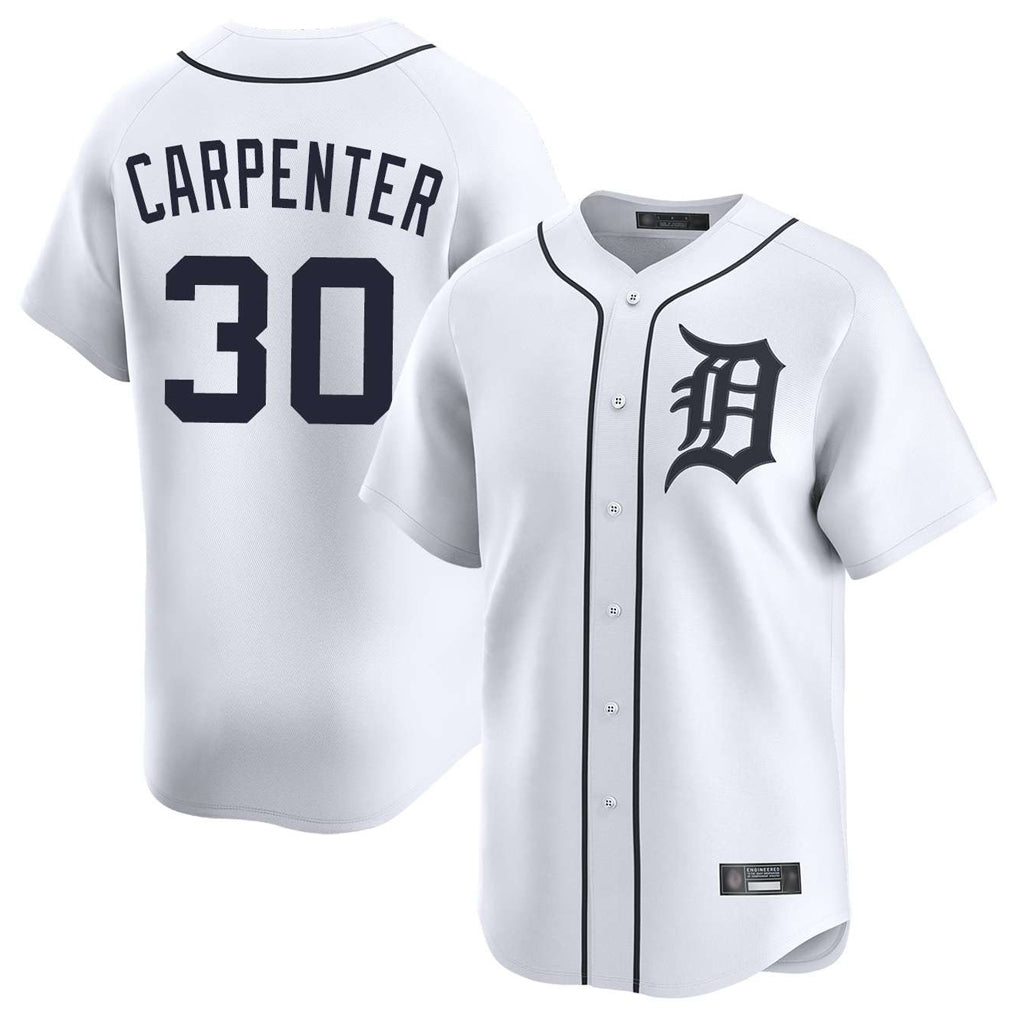Choea D.Tigers #30 Kerry Carpenter Player White Home Limited Stitched Jerseys