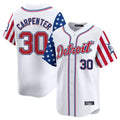 Choea D.Tigers #30 Kerry Carpenter Player White Independence Day Vapor Premier Limited Stitched Jerseys