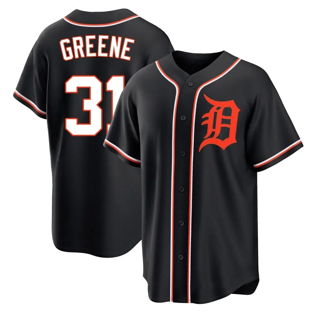 Choea D.Tigers #31 Riley Greene Player Black Fashion Out Home Game Stitched Jerseys