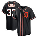 Choea D.Tigers #33 Colt Keith Player Black Fashion Out Home Game Stitched Jerseys