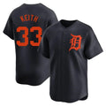 Choea D.Tigers #33 Colt Keith Player Navy Home Limited Stitched Jerseys