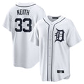 Choea D.Tigers #33 Colt Keith Player White Home Game Stitched Jerseys