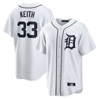 Choea D.Tigers #33 Colt Keith Player White Home Game Stitched Jerseys