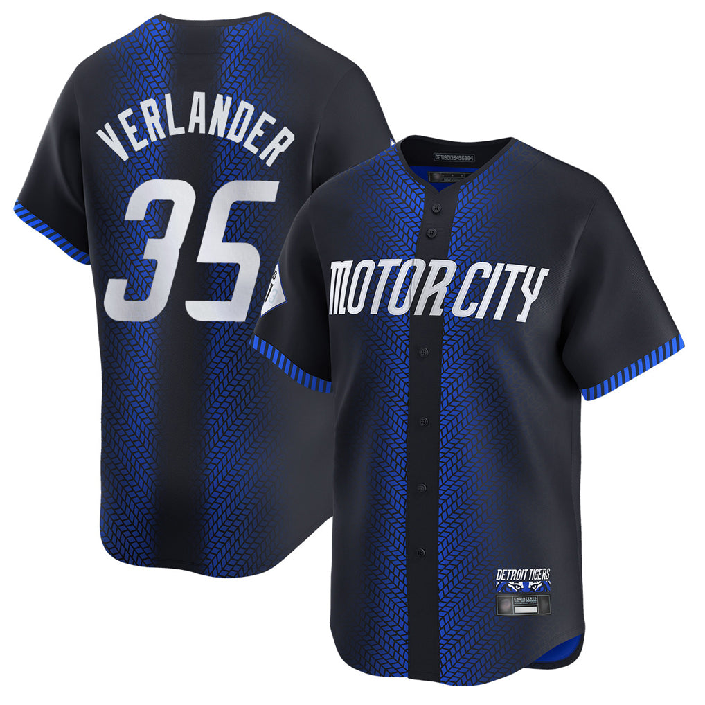 Choea D.Tigers #35 Justin Verlander Player Navy City Connect Home Limited Stitched Jerseys