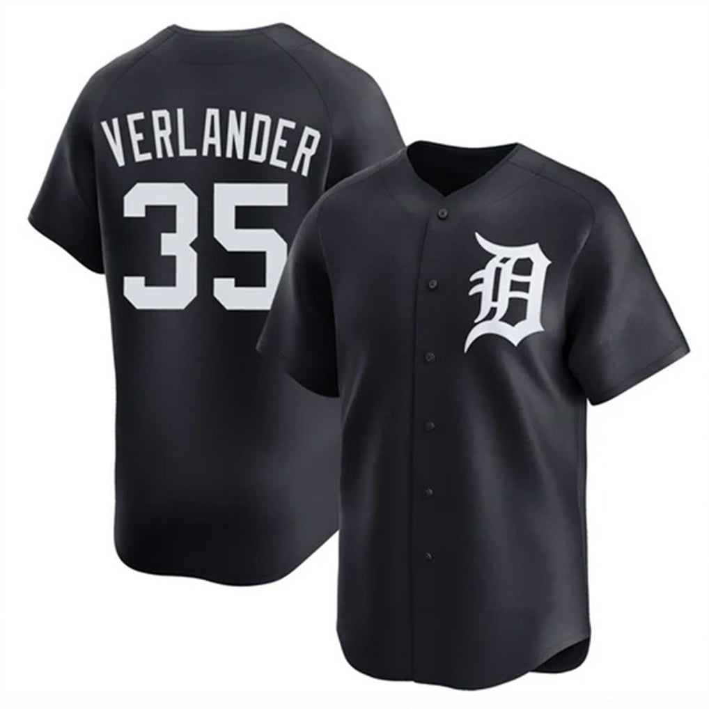 Choea D.Tigers #35 Justin Verlander Player Navy Home Limited Game Stitched Jerseys