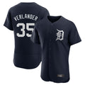 Choea D.Tigers #35 Justin Verlander Player Navy Limited Elite Home Stitched Jerseys