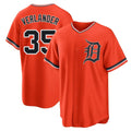Choea D.Tigers #35 Justin Verlander Player Orange Home Game Stitched Jerseys