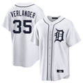 Choea D.Tigers #35 Justin Verlander Player White Home Game Stitched Jerseys