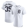 Choea D.Tigers #35 Justin Verlander Player White Limited Elite Home Stitched Jerseys