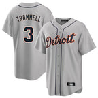 Choea D.Tigers #3 Alan Trammell Player Gray Home Game Stitched Jerseys
