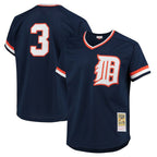 Choea D.Tigers #3 Alan Trammell Player Mitchell & Ness Navy 1984 Mesh Batting Practice  T-shirt Stitched Jerseys