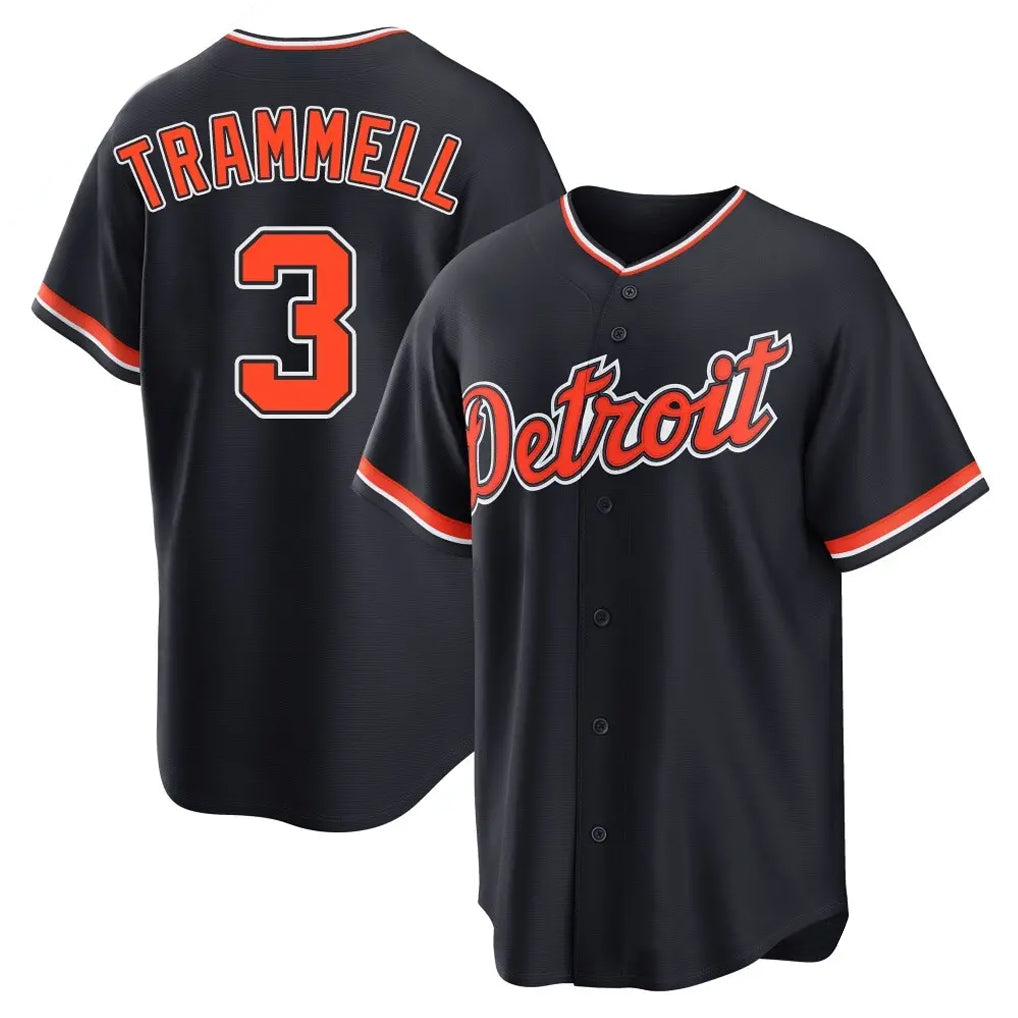 Choea D.Tigers #3 Alan Trammell Player Navy Home Game Stitched Jerseys
