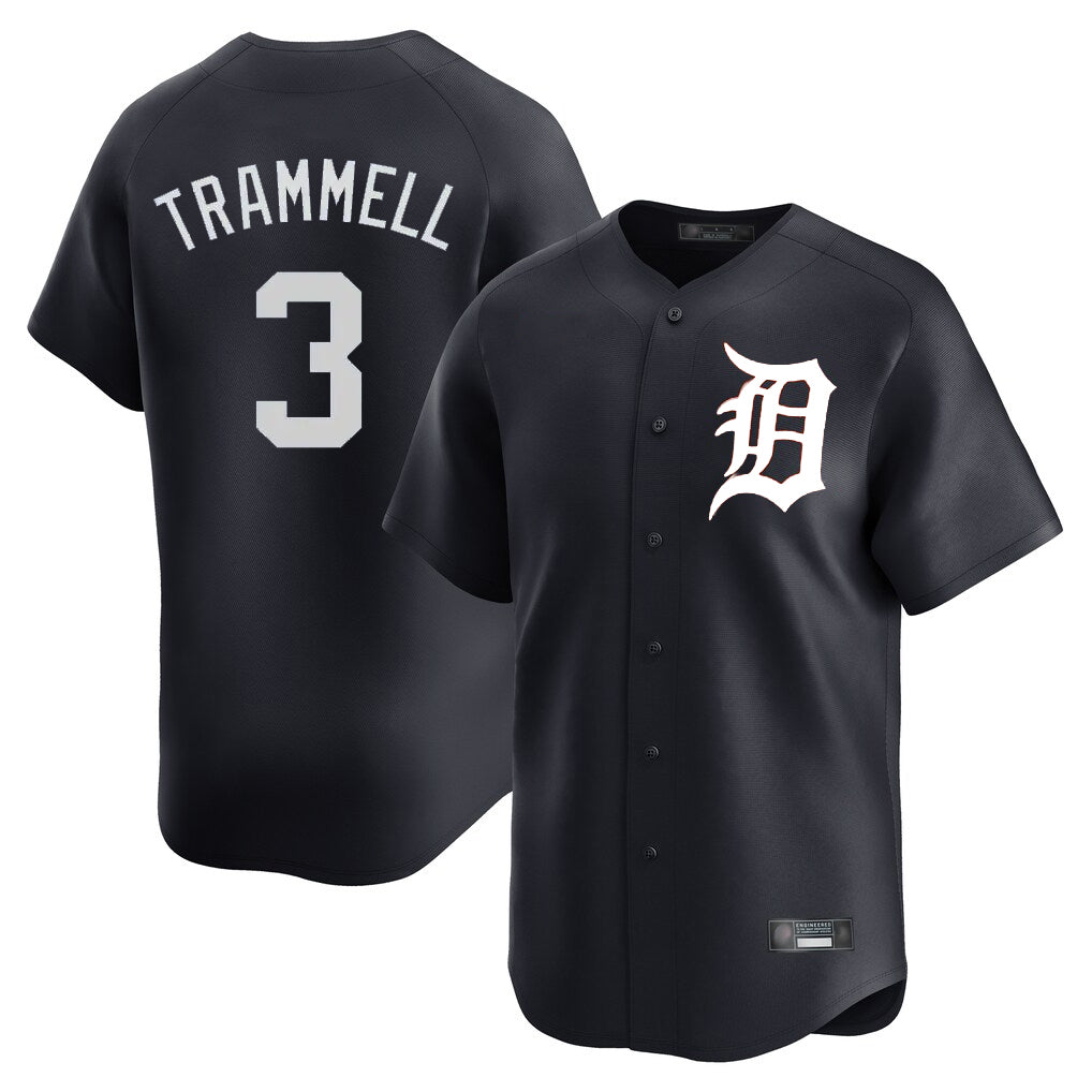 Choea D.Tigers #3 Alan Trammell Player Navy Home Limited Game Stitched Jerseys