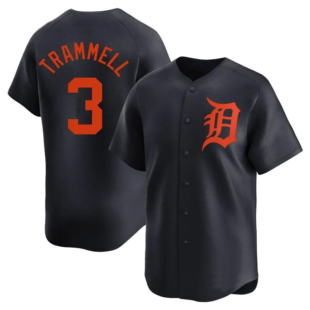 Choea D.Tigers #3 Alan Trammell Player Navy Home Limited Stitched Jerseys