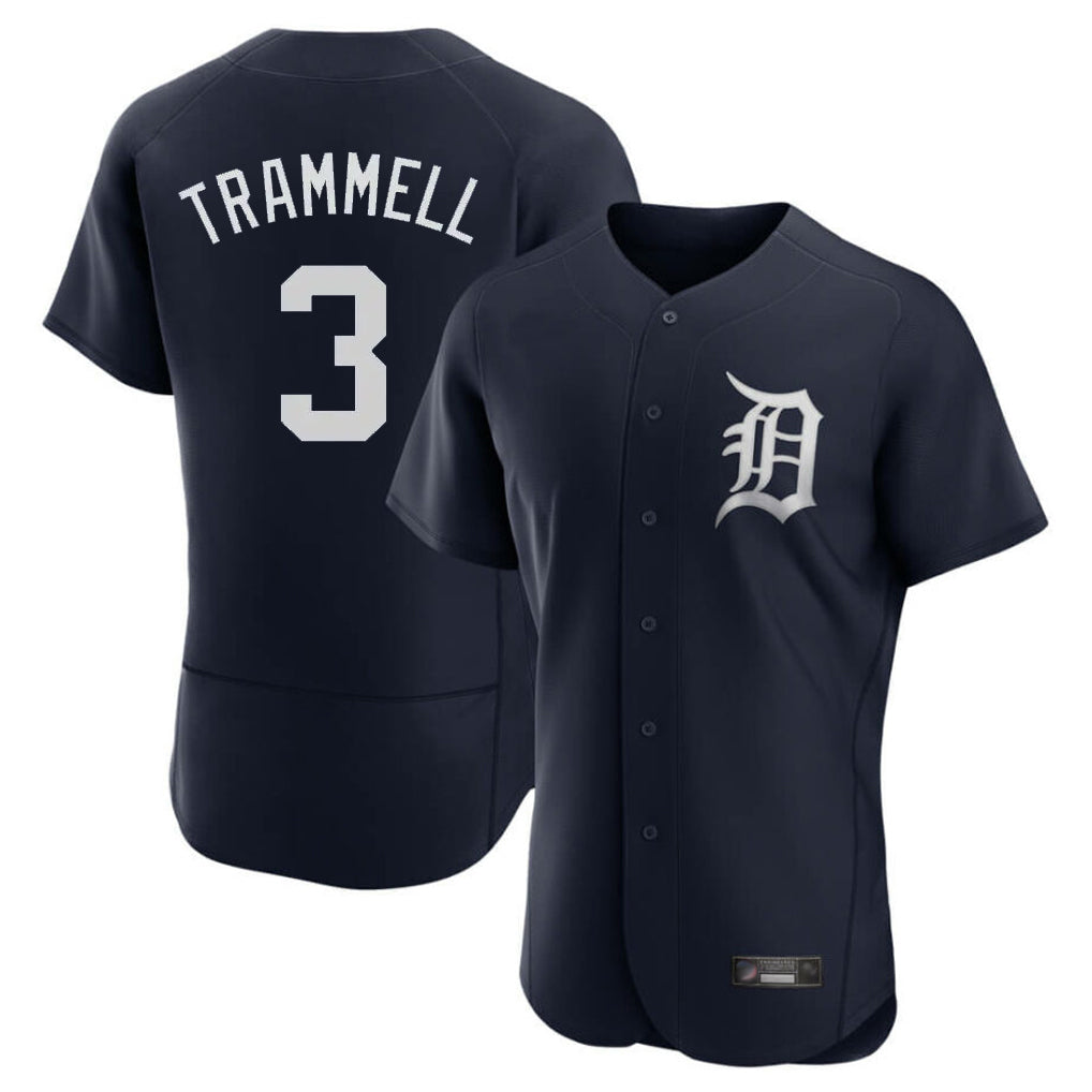 Choea D.Tigers #3 Alan Trammell Player Navy Limited Elite Home Stitched Jerseys