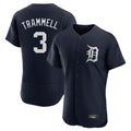 Choea D.Tigers #3 Alan Trammell Player Navy Limited Elite Home Stitched Jerseys