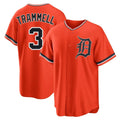 Choea D.Tigers #3 Alan Trammell Player Orange Home Game Stitched Jerseys