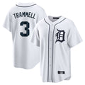 Choea D.Tigers #3 Alan Trammell Player White Home Game Stitched Jerseys